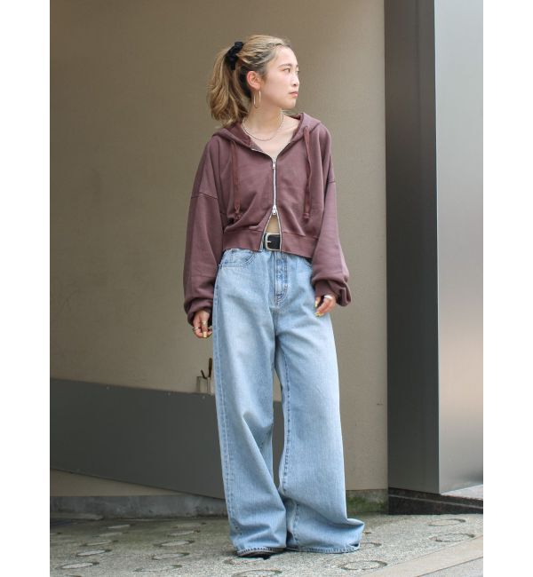 Ungrid「ダブルジップヴィンテージショートパーカー」|パーカー|