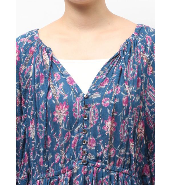 Ungrid「エスニックフラワーボリュームワンピース」|ワンピース|