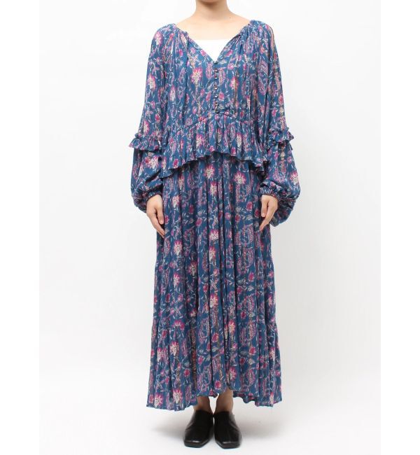 Ungrid「エスニックフラワーボリュームワンピース」|ワンピース|