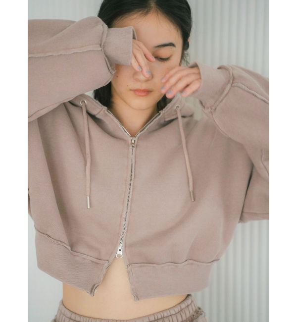 Ungrid「ダブルジップピグメントショートパーカー」|パーカー|