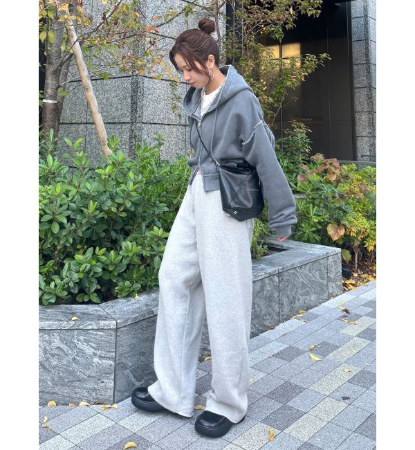 Ungrid「ダブルジップピグメントショートパーカー」|パーカー|