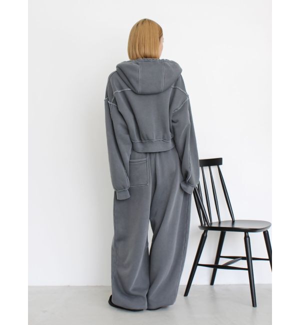 Ungrid「ダブルジップピグメントショートパーカー」|パーカー|