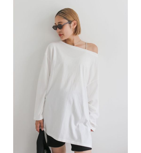 Ungrid「ボートネックビックシルエットロングスリーブTee」|Tシャツ・カットソー|