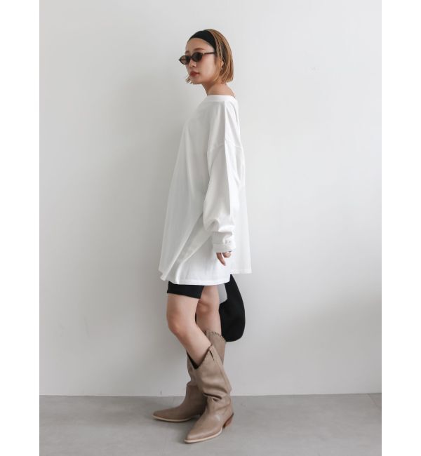 Ungrid「ボートネックビックシルエットロングスリーブTee」|Tシャツ・カットソー|