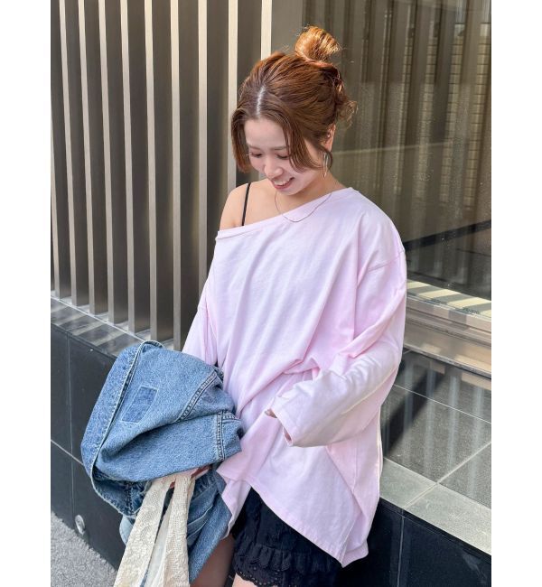 Ungrid「ボートネックビックシルエットロングスリーブTee」|Tシャツ・カットソー|