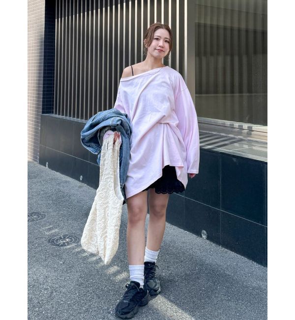 Ungrid「ボートネックビックシルエットロングスリーブTee」|Tシャツ・カットソー|