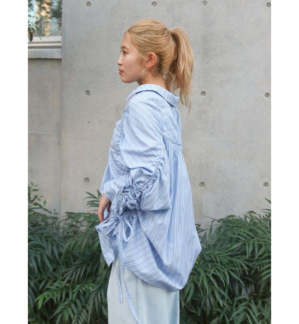 Ungrid「ギャザーデザインルーズシャツ」|シャツ・ブラウス|
