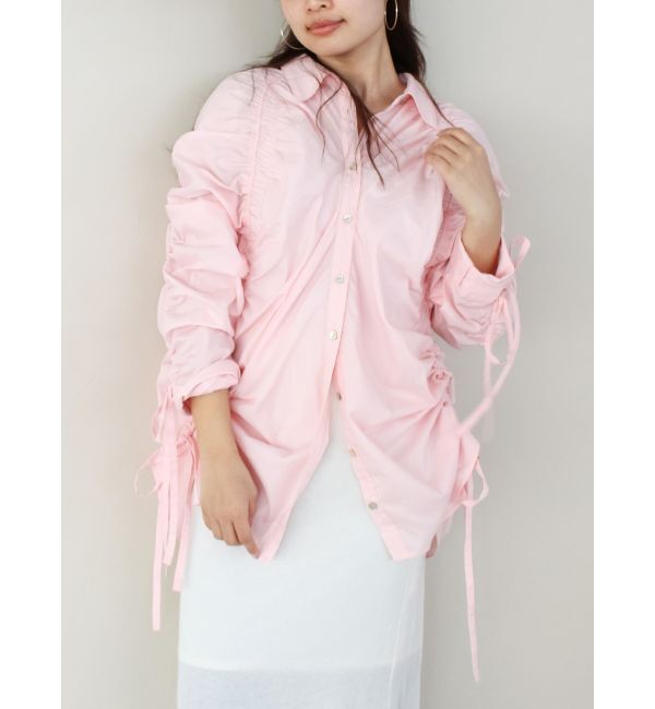 Ungrid「ギャザーデザインルーズシャツ」|シャツ・ブラウス|