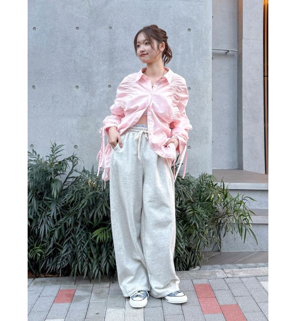 Ungrid「ギャザーデザインルーズシャツ」|シャツ・ブラウス|