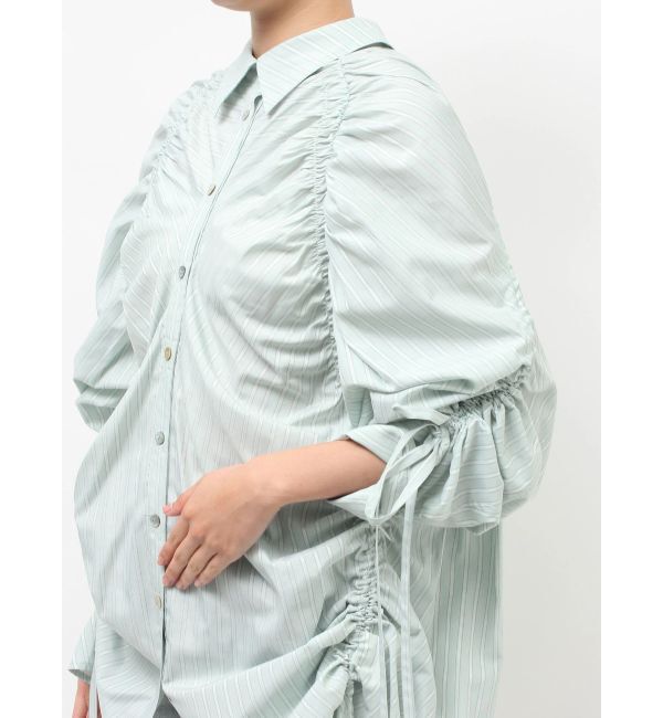 Ungrid「ギャザーデザインルーズシャツ」|シャツ・ブラウス|