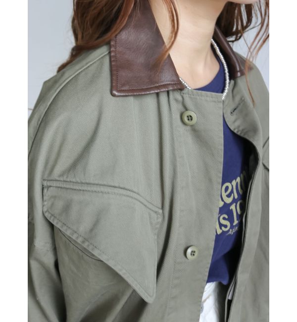 Ungrid「レザードッキングミリタリーブルゾン」|ブルゾン・スタジャン|
