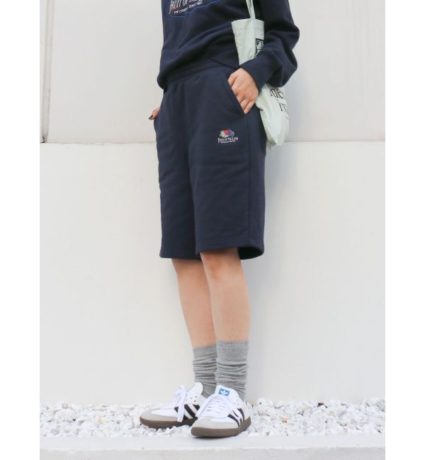 Ungrid「FRUIT OF THE LOOM別注 ロゴスウェットハーフパンツ」|その他|ネイビー