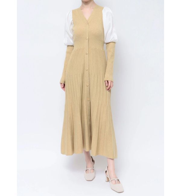 LAGUNAMOON「プリーツニットコンビワンピース」|ワンピース|