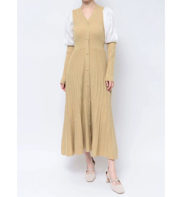 LAGUNAMOON「プリーツニットコンビワンピース」|ワンピース|