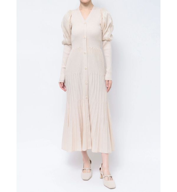 LAGUNAMOON「プリーツニットコンビワンピース」|ワンピース|