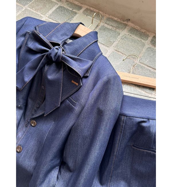 LAGUNAMOON「【柳橋唯コラボ】ワイドスリーブタイネックシャツ」|シャツ・ブラウス|