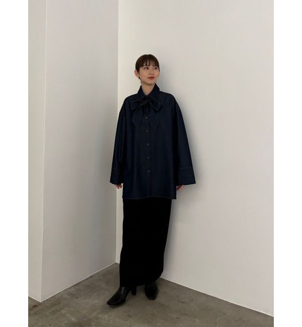 LAGUNAMOON「【柳橋唯コラボ】ワイドスリーブタイネックシャツ」|シャツ・ブラウス|