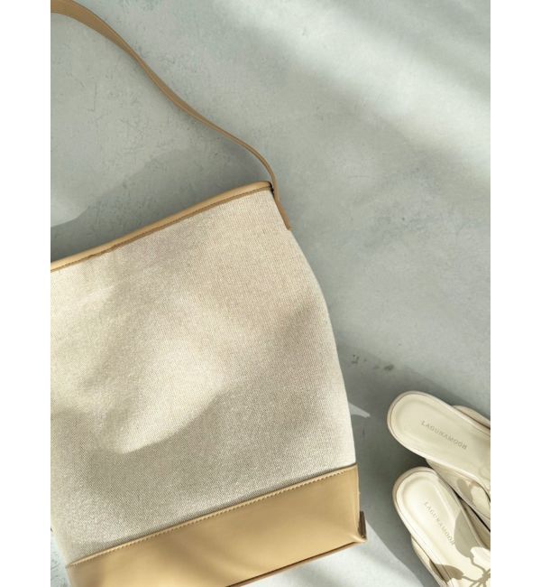 LAGUNAMOON「キャンバスコンビバケットバッグ」|ハンドバッグ|