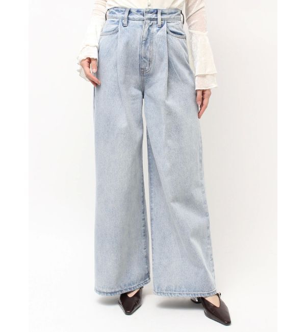 LAGUNAMOON「タックデニムワイドパンツ」|デニム|