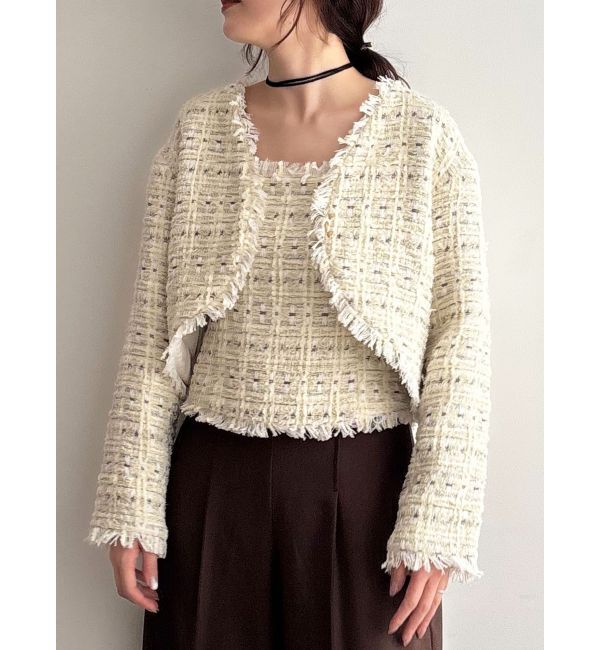 LAGUNAMOON「テープヤーンツイードキャミソール」|キャミソール|