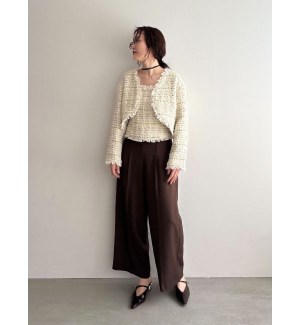 LAGUNAMOON「テープヤーンツイードキャミソール」|キャミソール|