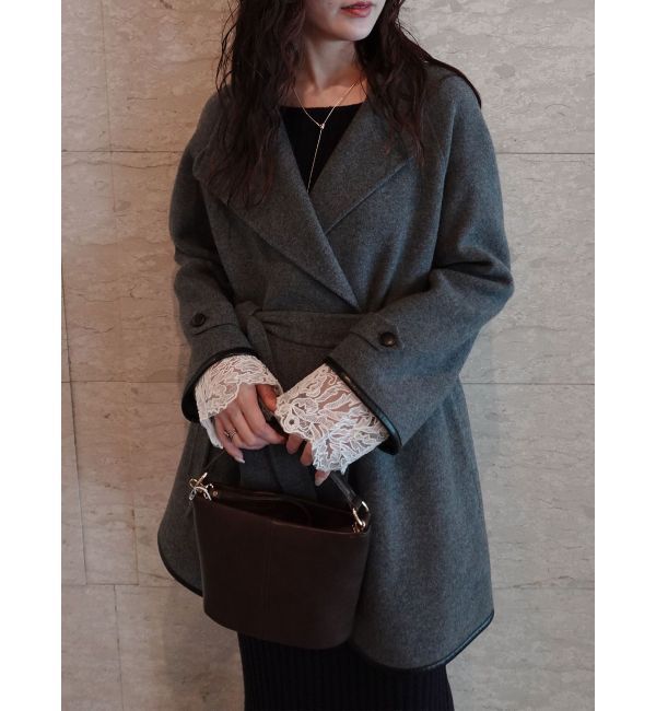 LAGUNAMOON「ラペルリバーコート」|その他|チャコールグレー