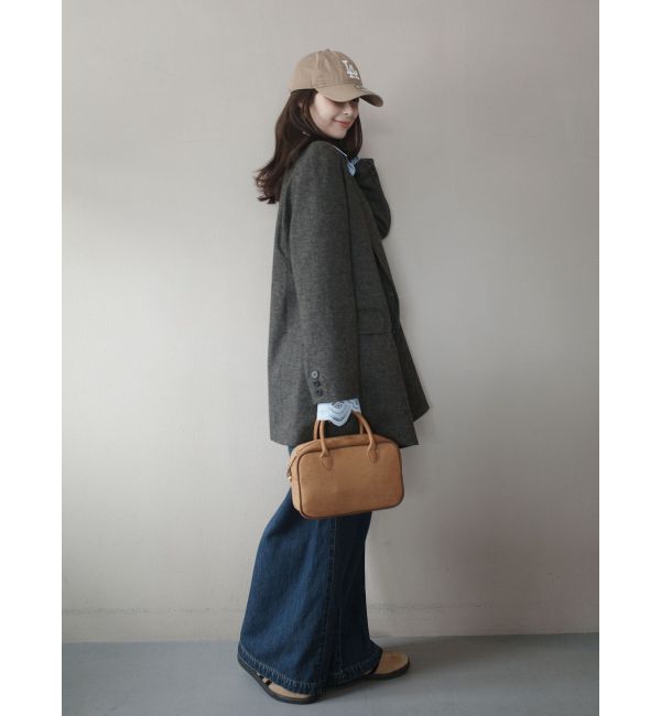 LAGUNAMOON「ベルテッドルーズワイドデニムパンツ」|デニム|