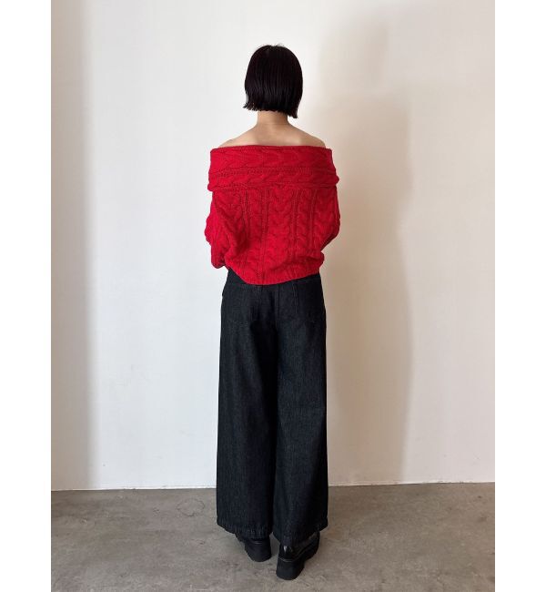 LAGUNAMOON「ベルテッドルーズワイドデニムパンツ」|デニム|