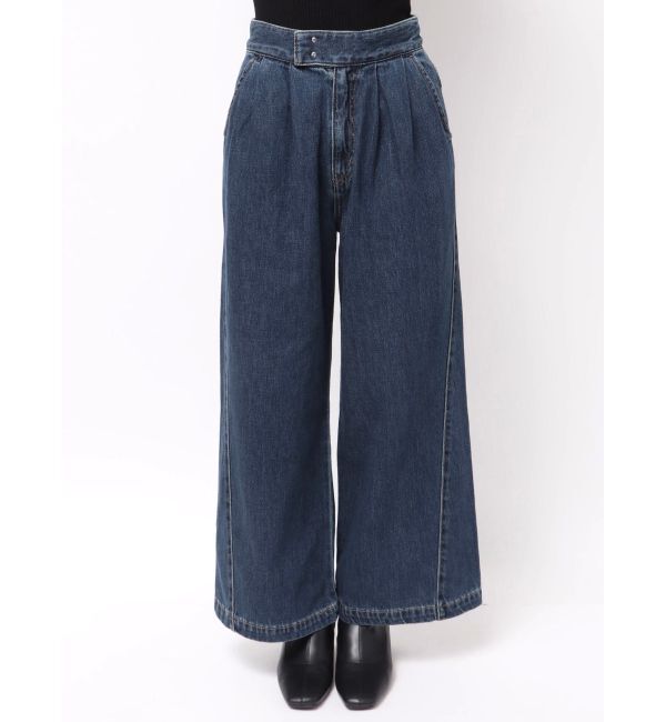 LAGUNAMOON「ベルテッドルーズワイドデニムパンツ」|デニム|
