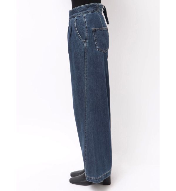 LAGUNAMOON「ベルテッドルーズワイドデニムパンツ」|デニム|
