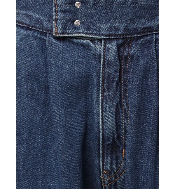 LAGUNAMOON「ベルテッドルーズワイドデニムパンツ」|デニム|