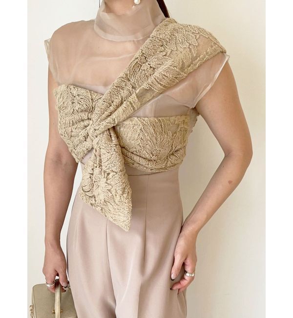 LAGUNAMOON「LADYエンブロイダリーツイストパンツドレス」|ドレス|