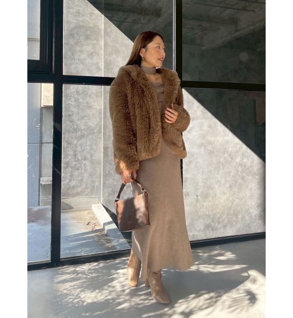 LAGUNAMOON「フェイクファーフーディコート」|その他|