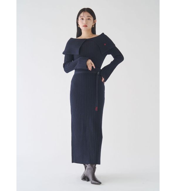 LAGUNAMOON「【POLO BCSコラボ】Iラインニットスカート」|スカート|ネイビー