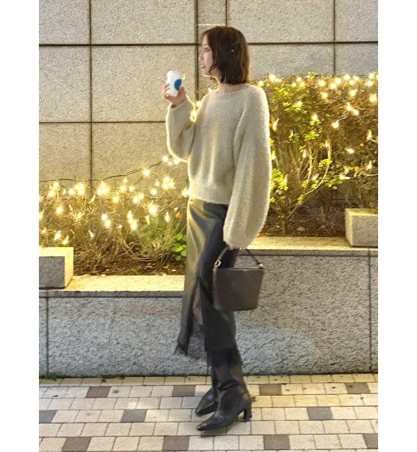 LAGUNAMOON「バックデザインファーラメニットプルオーバー」|ニット・セーター|