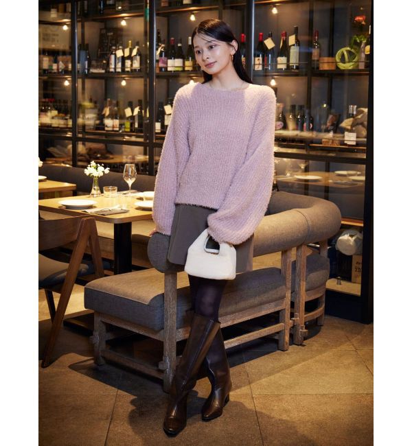 LAGUNAMOON「バックデザインファーラメニットプルオーバー」|ニット・セーター|