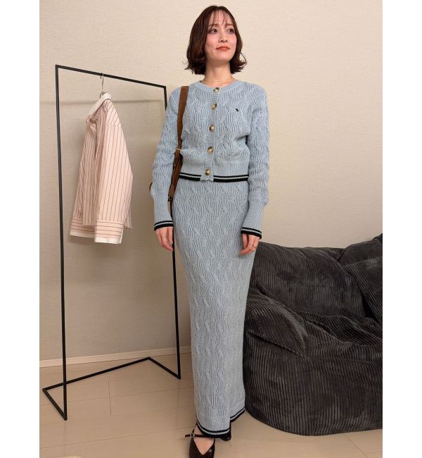 LAGUNAMOON「【POLO BCSコラボ】コットンケーブルニットカーディガンスカートセットアップ」|ワンピース|