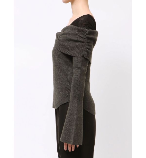 LAGUNAMOON「チュールコンビオフショルニットプルオーバー」|ニット・セーター|