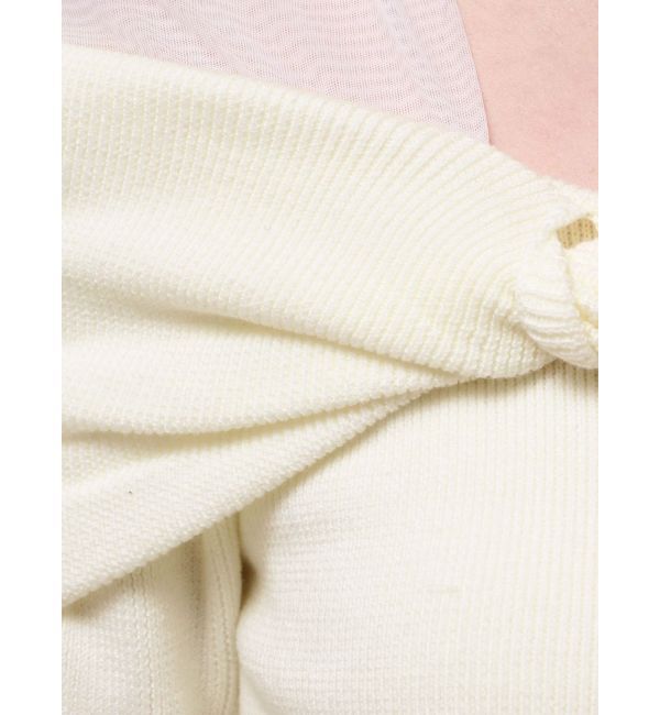 LAGUNAMOON「チュールコンビオフショルニットプルオーバー」|ニット・セーター|