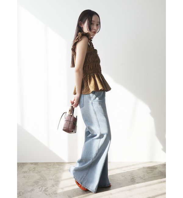 LAGUNAMOON「シアーチェックシャーリングブラウス」|シャツ・ブラウス|