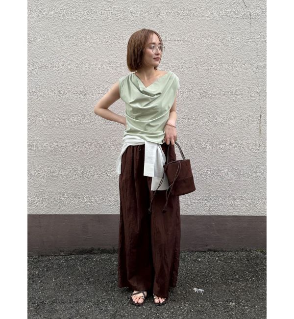 LAGUNAMOON「【接触冷感】オフショルドレープカットトップス」|Tシャツ・カットソー|