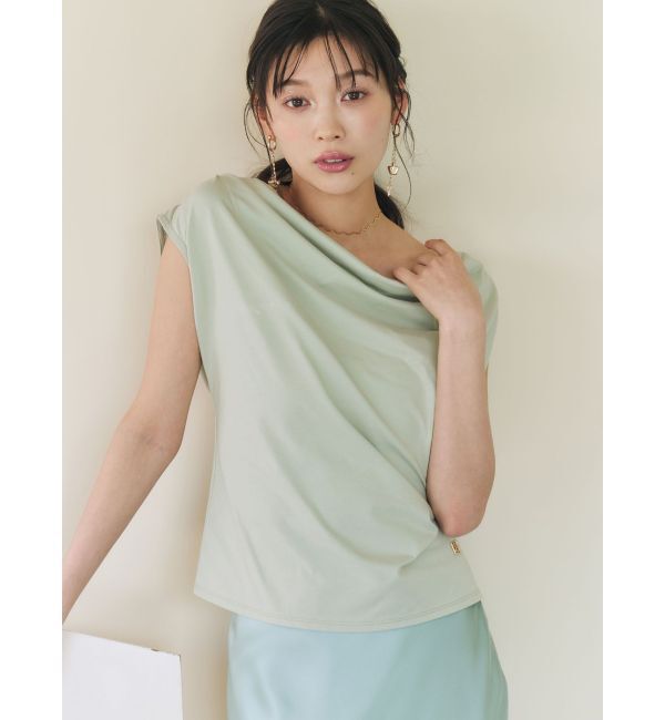 LAGUNAMOON「【接触冷感】オフショルドレープカットトップス」|Tシャツ・カットソー|
