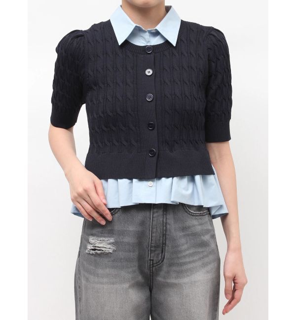 LAGUNAMOON「デタッチャブルペプラムニットカーディガン」|カーディガン|