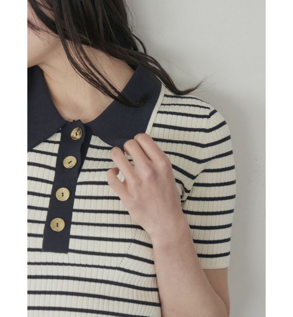 LAGUNAMOON「カラーネックラインニットプルオーバー」|ニット・セーター|