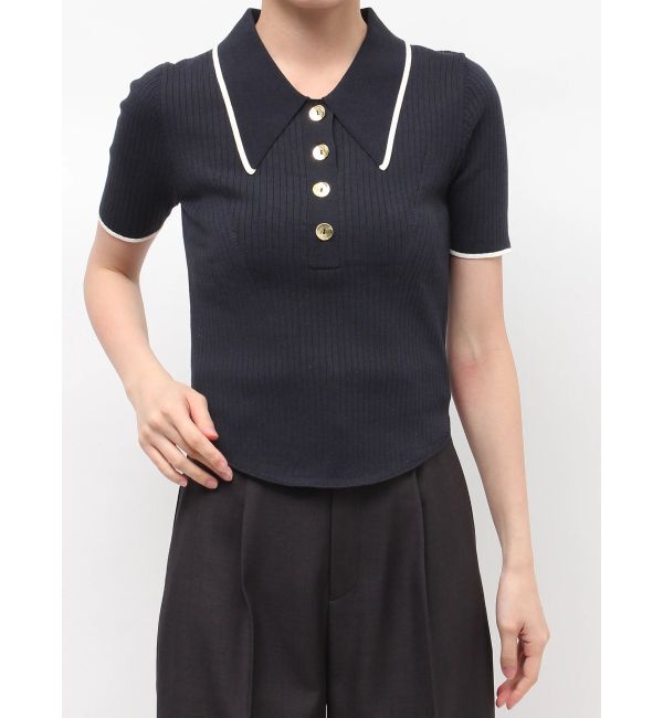 LAGUNAMOON「カラーネックラインニットプルオーバー」|ニット・セーター|