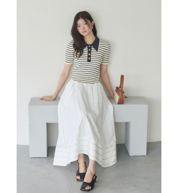 LAGUNAMOON「カラーネックラインニットプルオーバー」|ニット・セーター|