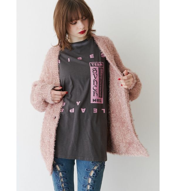 jouetie「ラメシャギーVネックカーデ」|カーディガン|