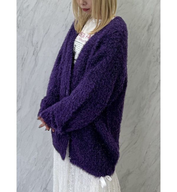 jouetie「ラメシャギーVネックカーデ」|カーディガン|