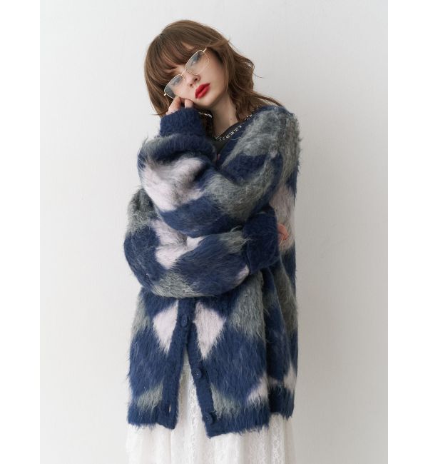 jouetie「パターンモヘアライクルーズカーデ」|カーディガン|