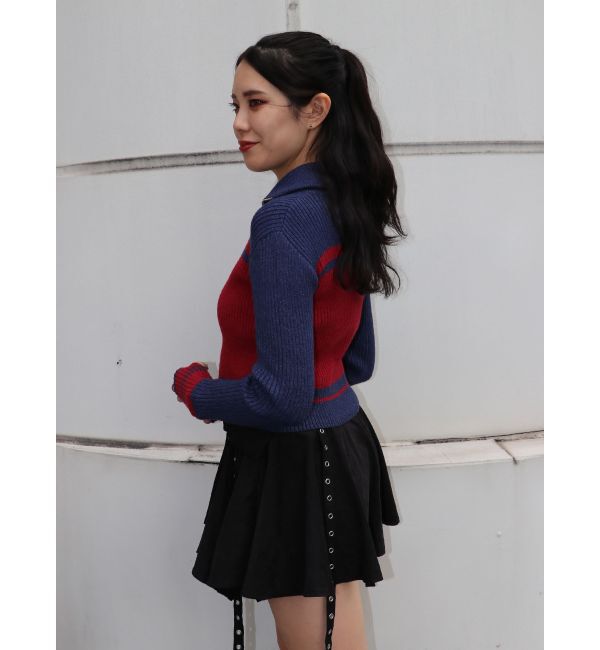 jouetie「ラインハイネックジップカーデ」|カーディガン|